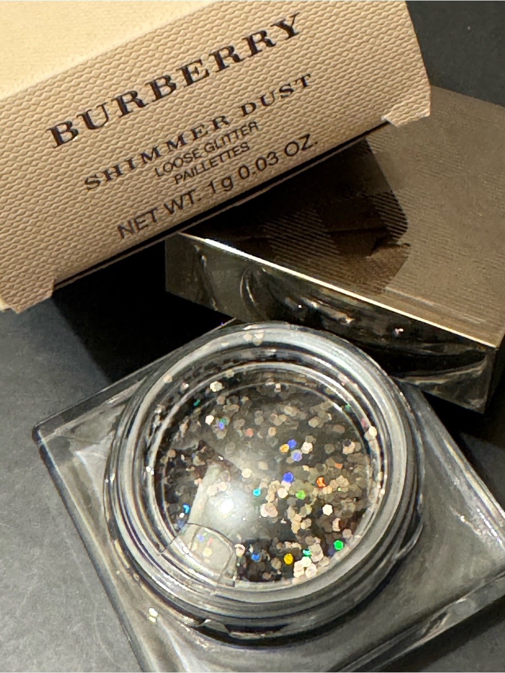 NIB Burberry Shimmer Dust Loose Glitter No.02 Black 2016 Runway Collection Rare